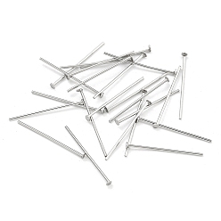 Stainless Steel Color 304 Stainless Steel Flat Head Pins, Stainless Steel Color, 20x0.8mm, Head: 2mm