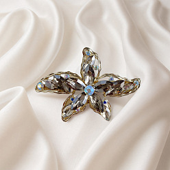 Серый Заколки для волос из сплава, аксессуары для волос для женщин и девочек, морская звезда, серые, 70x50 мм