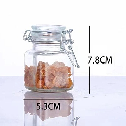 Clear Transparent Glass Storage Jar with Airtight Clip Lid, Column, for Pickling, Preserving, Canning, Dry Food Storage, Clear, 6.8x7.8cm, Capacity: 100ml(3.38fl. oz)