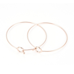 Rose Gold Ion Plating(IP) 304 Stainless Steel Expandable Bangle Making, Rose Gold, 2-3/8 inchx2-1/2 inch(60x63mm)