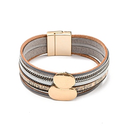 Gray Irregular Circle Design Creative Leather Women's Bracelet - Personalized, Texture, Mix Batch.
