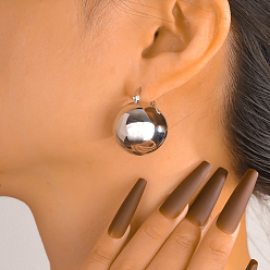 Платина Шикарные европейско-американские латунные серьги-кольца для женщин для работы и отдыха, платина