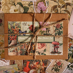Flower Creative Retro Scrapbook Decorative Paper Sticker, Journal Pocketbook Stickers, Flower, 210x160x15mm