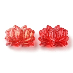 (123L) Белый крем непрозрачный блеск Прозрачные акриловые бусины, лотос, огнеупорный кирпич, 10.5x14.5x6 мм, отверстие : 1.2 мм