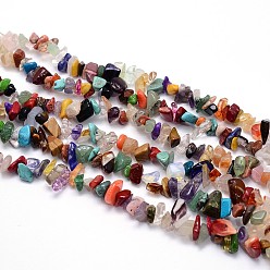 Mixed Stone Mixed Stone Beads Strands, Chips, 8~20x8~18mm, Hole: 1mm, about 31.5 inch