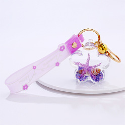 10.Ocean-Purple Cute Cartoon 5-Star Oil Keychain Candy Ocean Keyring Creative Flower Camera Pendant