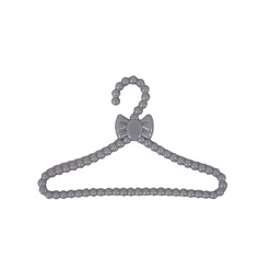 Gray Bowknot Plastic Doll Clothes Hangers, for Doll Clothing Outfits Hanging Supplies, Gray, 40x60mm, about 20pcs/bag