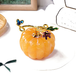 Кальцит Натуральный кальцит тыква скульптура дисплей украшения, для домашнего офисного стола, 60x60 мм