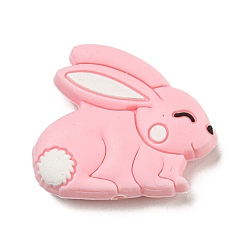 Rabbit Silicone Focal Beads, Rabbit, 25x29x8mm, Hole: 2mm