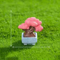 Pink Мини-модель растения и животных в горшке из смолы, аксессуары для кукольного домика с микро-ландшафтом, притворяясь опорными украшениями, розовые, 34x37 мм