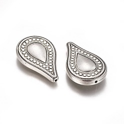 Antique Silver CCB Plastic Beads, Teardrop, Antique Silver, 34.5x22x6mm, Hole: 1.5mm