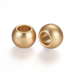 Matte Gold Color Alloy Beads, Lead Free & Nickel Free & Cadmium Free, Rondelle, Matte Gold Color, 11.5x8.5mm, Hole: 6mm