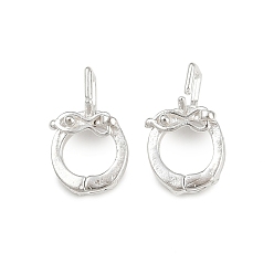 Посеребрённый Латуни Twister застежками, без кадмия и без свинца, 925 серебро покрытием, 13.5x8x2.5 мм, отверстие : 3 мм