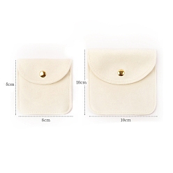 (404) Непрозрачное AB Кислое яблоко Бархат ювелирных пакеты, подарочные пакеты для ювелирных изделий с кнопкой, для хранения колец, ожерелья, сережек, браслета, квадратный, цветочный белый, 8x8 см