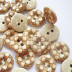 Mixed Color Cartoon Buttons with 2-Hole, Coconut Button, Multicolor, about 15mm in diameter
