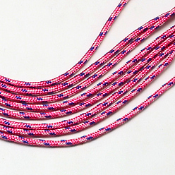 Deep Pink Polyester & Spandex Cord Ropes, 1 Inner Core, Deep Pink, 2mm, about 109.36 yards(100m)/bundle