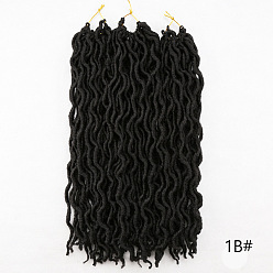 1B# Curly Faux Locs Crochet Braids - 18 Inch, 24 Strands, 100g Synthetic Hair Extensions