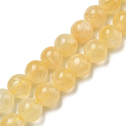 Calcite Natural Honey Calcite Beads Strands, Round, 6mm, Hole: 0.8mm, about 64~65pcs/strand, 15.59~15.87''(39.6~40.3cm)