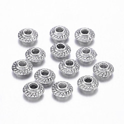 Antique Silver Tibetan Style Spacer Beads, Antique Silver, Lead Free and Nickel Free, 5x3mm, Hole:1.2mm