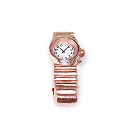 Rose Gold Alloy Mini Watch, for Miniature Doll Home Decoration, Rose Gold, 15x6mm