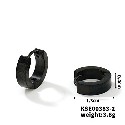 Черный Модные 304 серьги-кольца из нержавеющей стали с зеркальной полировкой для уличного стиля хип-хоп, чёрные, 13x3 мм