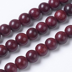 Coconut Brown Natural Wood Beads Strands, Round, Coconut Brown, 10mm, Hole: 1mm, about 38pcs/strand, 15.1 inch(38.5cm)