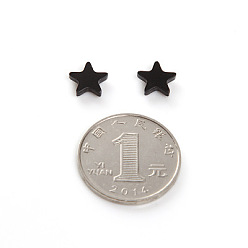 E1112-2 pentagram Magnetic Black Earrings for Men and Women, Non-Pierced Clip-on Ear Studs with Magnet Stone