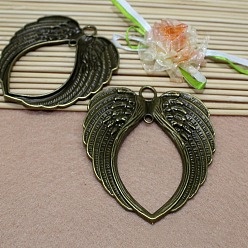 Antique Bronze Tibetan Style Alloy Links, Wing, Antique Bronze, 65x69x3mm
