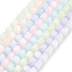 (52) Непрозрачная лаванда Нити из натурального селенита, окрашенные, барабан, разноцветные, 9x6 мм, отверстие : 1.2 мм, около 43 шт / нитка, 15.35'' (39 см)