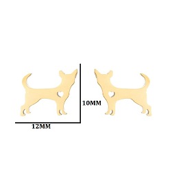 280 Gold Stylish and Cute Mini Animal Stud Earrings for Women - Dog Heart-shaped Ear Jewelry