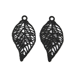 Черный Аэрозольная краска 430 подвески из нержавеющей стали, лист, чёрные, 19x9.5x0.3 мм, отверстие : 1.2 мм