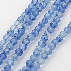 Bleu Bleuet Perles de verre pastèque en pierre brins, ronde, bleuet, 6mm, Trou: 1mm, Environ 60~61 pcs/chapelet, 15.3 pouces (390 mm)