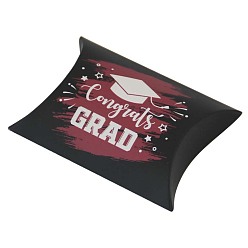 Rouge Casquettes de remise des diplômes oreiller en papier boîte de rangement de bonbons, Sacs cadeaux pour bonbons, sacs de cadeaux pour fête de remise de diplôme, rouge, 9x6.4x2.5 cm