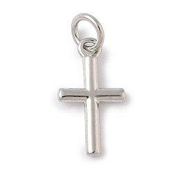 Платина Латунные подвески, крест прелести, с целью перехода в кольце, долговечный, без свинца и без кадмия, платина, 15x8x1.5 мм, отверстие : 3.5 мм