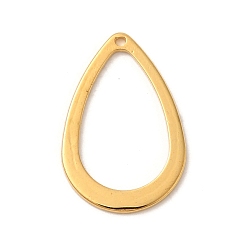 Oro Revestimiento iónico (ip) 304 colgantes de acero inoxidable, encanto de lágrima, dorado, 17x11.5x0.7 mm, agujero: 0.8 mm