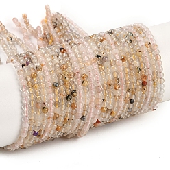 Смешанные камни Природных драгоценных камней смешанного бисер нитей, круглые, смешанные окрашенные и неокрашенные, 3 мм, отверстие : 0.7 мм, около 151 шт / нитка, 15.08'' (38.3 см)