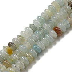 Flower Amazonite Natural Flower Amazonite Beads Strands, Rondelle, 4~4.5x2~2.5mm, Hole: 1.2mm, about 155~163pcs/strand, 15.24''~15.31''(38.7~38.9cm)