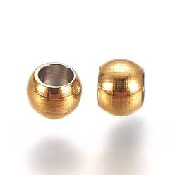 Золотой Вакуумная обшивка 304 проставки из нержавеющей стали, круглые, золотые, 3x2 мм, отверстие : 1.6 мм