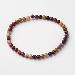 Mookaite Natural Mookaite Round Bead Stretch Bracelets, 54.5mm, Bead: 4~5mm