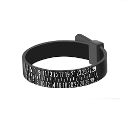 Black Plastic Japan Ring Sizer Measuring Tool, Finger Measuring Belt, Black, 11.5cm