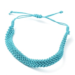 Небесно-голубой Минималистичный пляжный браслет ручной работы - стиль знаменитости, сотканный из восковой нити