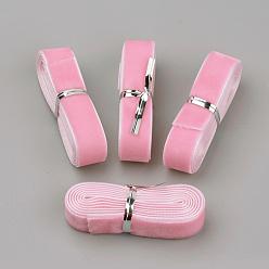 Pearl Pink 5/8 inch Single Face Velvet Ribbon, Pearl Pink, 5/8 inch(16mm), about 1.094yards/bundle(1m/bundle)