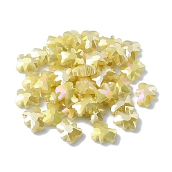 Pale Goldenrod Electroplate Glass Beads, Half Plated, AB Color Plated, Bear, Pale Goldenrod, 9.5x8.5x4mm, Hole: 1.2mm