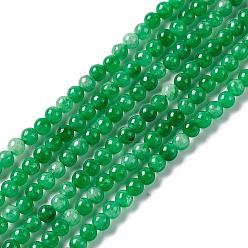 Green Natural Jade Beads Strands, Dyed, Round, Green, 2.5~3mm, Hole: 0.7mm, about 131pcs/strand, 15.75 inch(40cm)