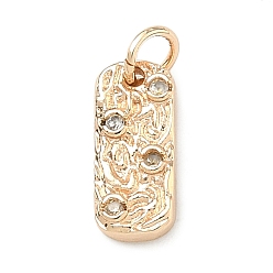 Настоящее золото 14K Подвески из прозрачного кубического циркония с микропаве в виде пяти элементов, выполненные в тематике пяти элементов., прямоугольник с земными амулетами, реальный 14 k позолоченный, 10.5x4.5x2 мм, Перейти кольцо: 4x0.7 мм, внутренний диаметр: 2.5 мм