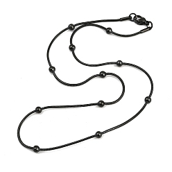 Черный Ионное покрытие (ip) 304 колье из змеиной цепи из нержавеющей стали, с круглыми шариками и омаров коготь застежками, чёрные, 16.53 дюйм (42 см), 1.3 мм