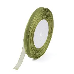 Yellow Green Organza Ribbon, Yellow Green, 3/8 inch(10mm), 50yards/roll(45.72m/roll), 10rolls/group, 500yards/group(457.2m/group)
