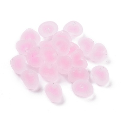 Pink Rubberized Style Transparent Acrylic Beads, Two Tone, Bead in Bead Style, Heart, Pink, 14x18x13.8mm, Hole: 2.8mm