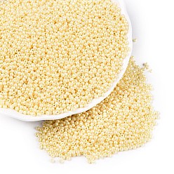 Lemon Chiffon FGB 6/0 Grade A Round Glass Seed Beads, Baking Paint, Lemon Chiffon, 4x3mm, Hole: 1mm, about 4500pcs/pound