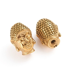 Golden Buddhist 304 Stainless Steel Beads, Buddha Head, Golden, 14x10.2x9.5mm, Hole: 1.8mm